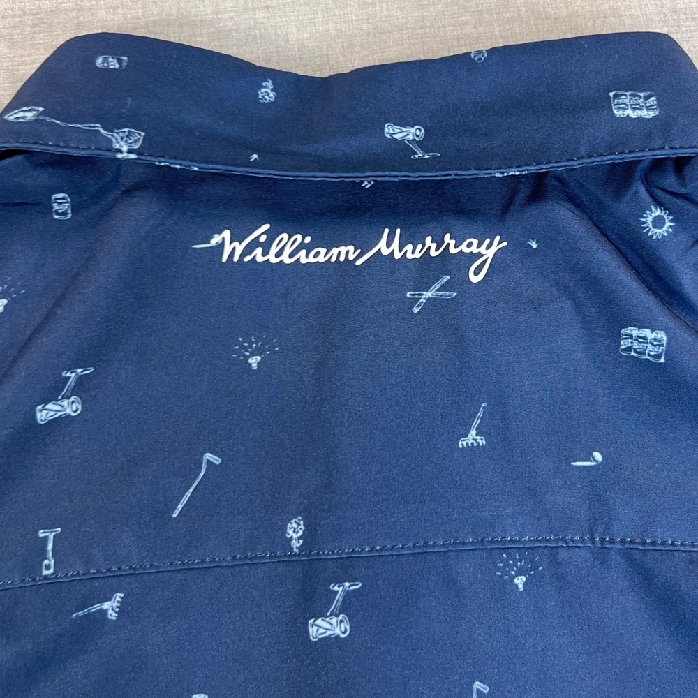 William Murray Golf Mens Navy Blue Golf Icon Print Short Sleeve Button Down M - Picture 5 of 15